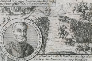 Pedro de Alvarado, Spanish conquistador and governor of Guatemala. Ulatlanga battle