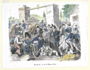 Barricade at the St. Marx Line by Artist Unknown