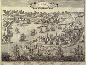 City and Harbour of Cadiz by Artist Unknown
