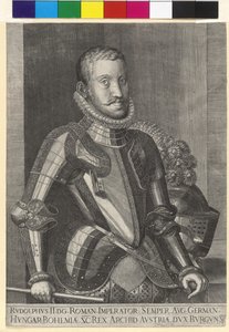 Copper engraving by Martin Rota of Emperor Rudolf II by Artist Unknown