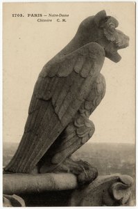 Gargoyle or Chimera of the Notre Dame Cathedral, Paris - Postcard, Selva Collection by Artist Unknown