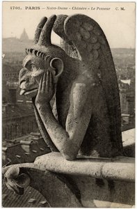 Gargoyle or Chimera of Notre Dame Cathedral, Paris - Postcard, Selva Collection