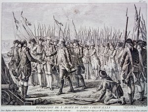 Lord Cornwallis Surrender of British Army at Yorktown (engraving) by Artist Unknown