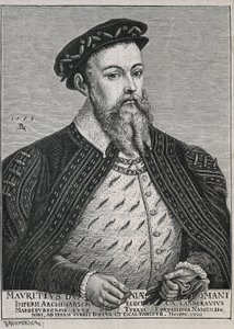 Maurice of Saxony (1521-1553). Duke (1541-47) and later Elector (1547-53) of Saxony. Protestant from 1539. Portrait based on a painting by Lucas Cranach (engraving) by Artist Unknown