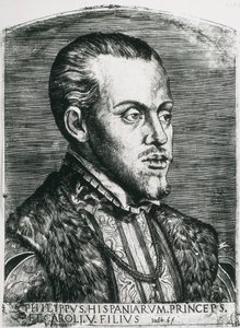 PHILIP II of Spain (1527-1598). King of Spain (1556-1598) and Portugal (1580-1598). Portrait of Philip still as prince. by Artist Unknown