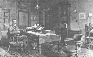 Portrait of Arthur Conan Doyle. Engraving by Artist Unknown