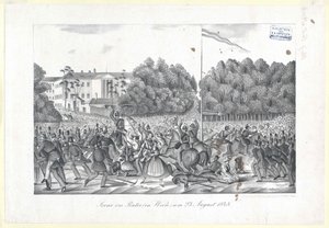 Scene in the Prater (in Vienna) on 23rd August 1848 by Artist Unknown
