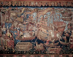 The Portuguese Navigator Vasco de Gama (1459-1524) Arrived in Calicut in India in 1498 (detail) by Artist Unknown