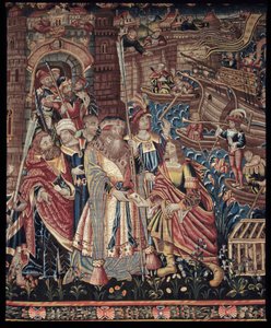 The Portuguese Navigator Vasco da Gama Arrives in Calicut, India, 1498 (detail, tapestry) by Artist Unknown
