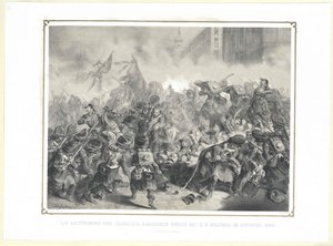 The assault of the Jaegerzeil barricade by the k. k. military in October 1848