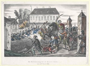 The assault of the St. Marxer line on 28th October 1848 by Artist Unknown