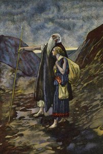 The blind Oedipus being led by his daughter Antigone