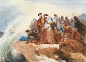 Illustration for the ballad Der Taucher by Friedrich Schiller by Ary Scheffer