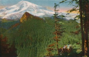 The Road at Rickseeker Point, Mount Rainier in the Distance, Washington