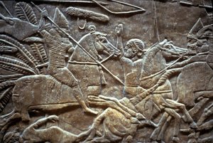 Ashurbanipal at the Battle of Til-Tuba, 650-620 BC