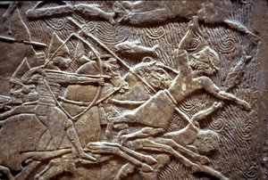Ashurbanipal at the Battle of Til-Tuba, 650-620 BC
