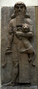 Hero Gilgamesh Mastering a Lion