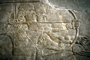 King Ashurnasirpal II During a Royal Lion Hunt, 650-620 BC by Assyrian