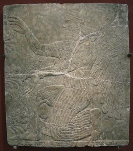 Winged Deity by the Sacred Tree (Relief from the Palace of Ashurnasirpal II at Kalhu, Nimrud) by Assyrian