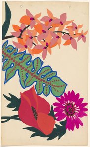 Design for Embroidery of Leaves and Flowers by Atelier Martine