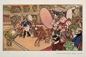 Circus and the Donkey Pinocchio, Illustration from Pinocchio by Attilio Mussino