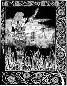 Excalibur Being Reclaimed by the Lady of the Lake by Aubrey Beardsley