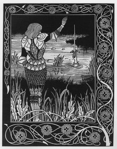 How Sir Bedivere Cast the Sword Excalibur into the Water, an illustration from 