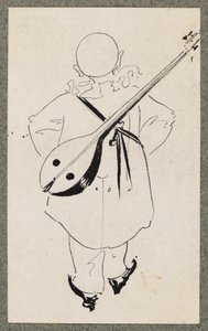 Pierrot with mandolin, 1894 by Aubrey Beardsley