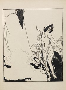 The fourth tableau of the Rhinegold from a book of fifty drawings by Aubrey Beardsley
