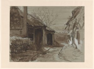 Village View in Dongen by August Allebe