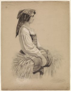 Italian Peasant Woman, Facing Right by August Allebe