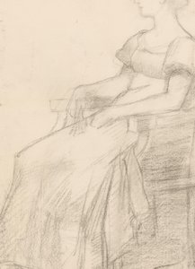 Portrait and a Woman Sitting on a Chair by August Allebe