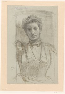 Portrait of a Woman, Half-Length by August Allebe
