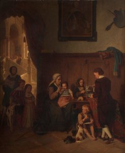 Feeding a Poor Family by August Friedrich Siegert