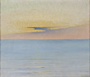 Sea in Sunset by August Hagborg