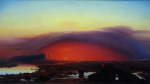 The Pontine Marshes at Sunset by August Kopisch