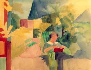Garden with Reading Woman (at Lake Thun)