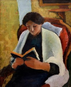 Reading Woman in a Red Chair by August Macke