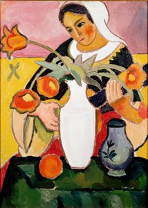Lute Player. Painting by August Macke by August Macke