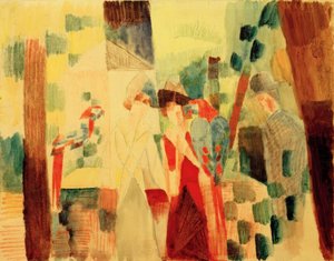 Man and Woman with Parrots