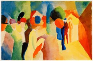 With Yellow Jacket by August Macke