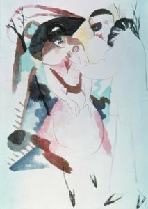 Pierrot and Lady by August Macke