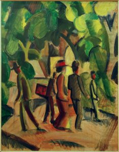 Promenade in Brown and Green by August Macke