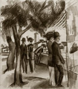 Walkers under Trees by August Macke
