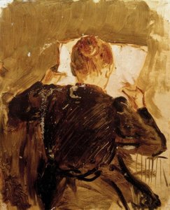 Woman Reading a Newspaper