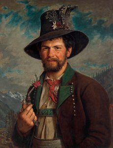 Tyrolean Farmer in Stubai Costume by August Pezzey d. Ä.