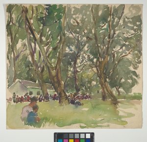 Prater Meadows with Resting Excursionists