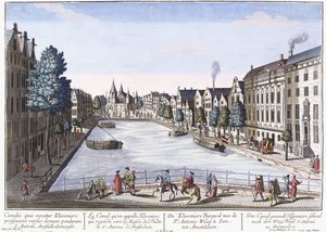 Vue of Kleveniers Canal, Amsterdam by August Vindel