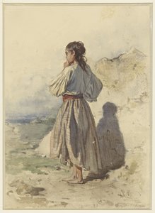 Hungarian Woman, Standing Three-Quarters to the Left, Seen from the Back by August Xaver Carl von Pettenkofen