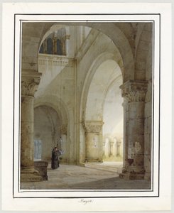 Interior of a Romanesque Church by August von Bayer